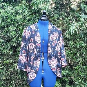Geometric and Floral Casual Blazer